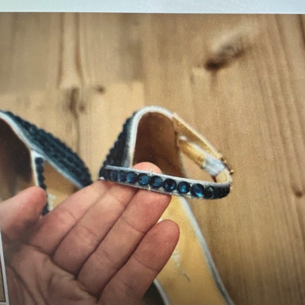 Betsy Johnson NWT - Size 7.5 Elegant Debie Bejeweled Strap Wedge - Picture 12 of 14